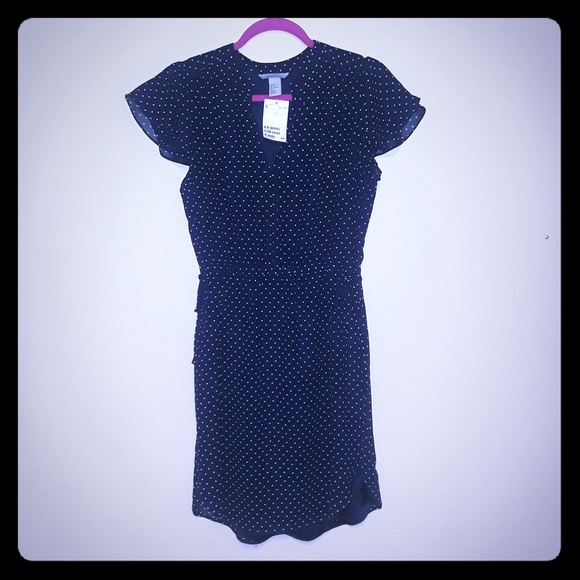 H&M Dresses & Skirts - Navy with white polka dots dress